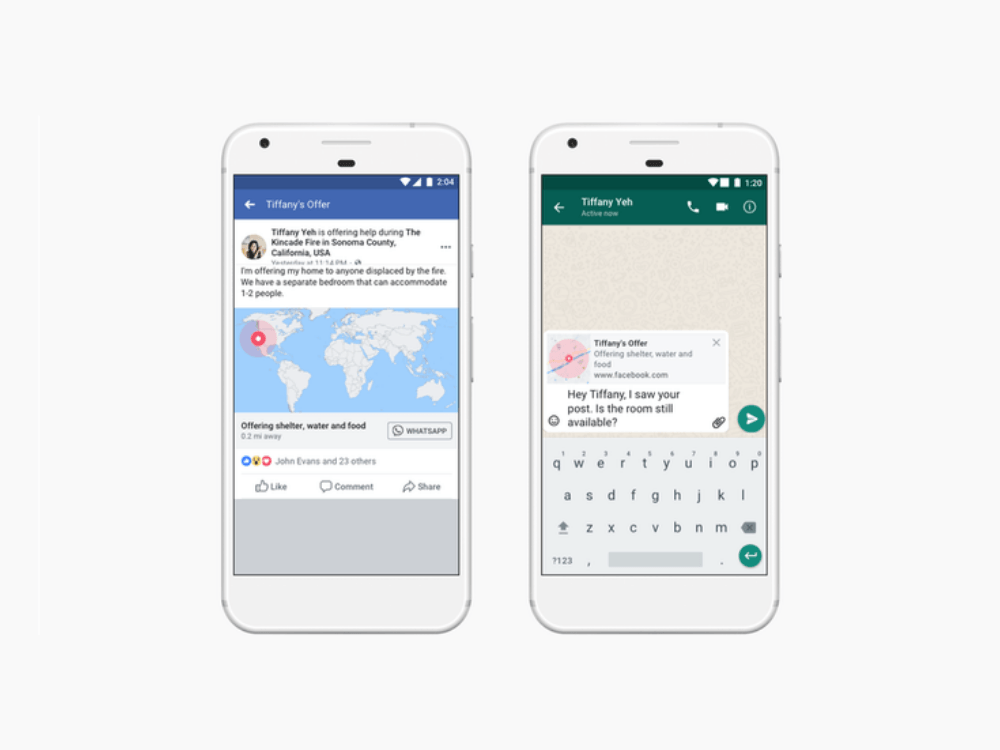 Facebook'un Kriz Yardım Merkezi araçlarına WhatsApp entegrasyonu geldi