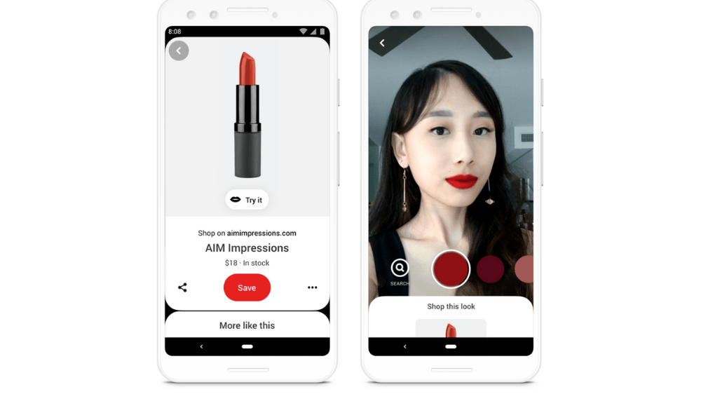 Virtual Try On özelliği YouTube'dan sonra Pinterest'e geldi