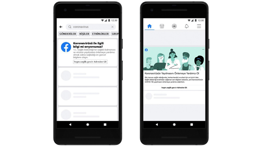 Facebook,  COVID-19’un Türkiye’de yayılmasını önlemek için T.C. Sağlık Bakanlığı ile birlikte çalışıyor