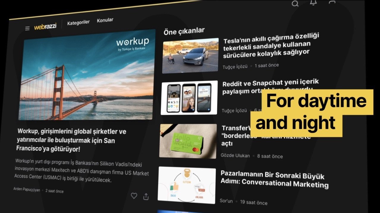 Webrazzi'nin mobil öncelikli yeni tasarımı yayında! Dark modu da var :)