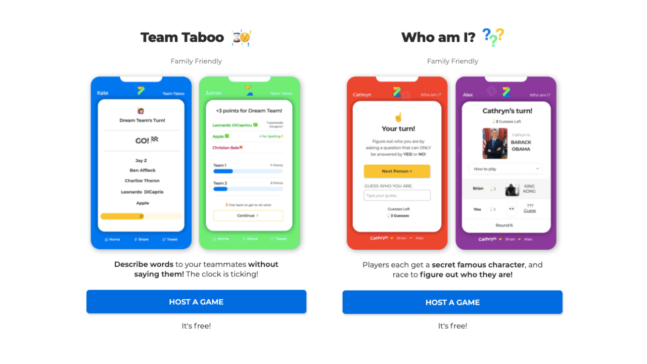 Video konferans uygulamaları için oyun platformu: Ziago
