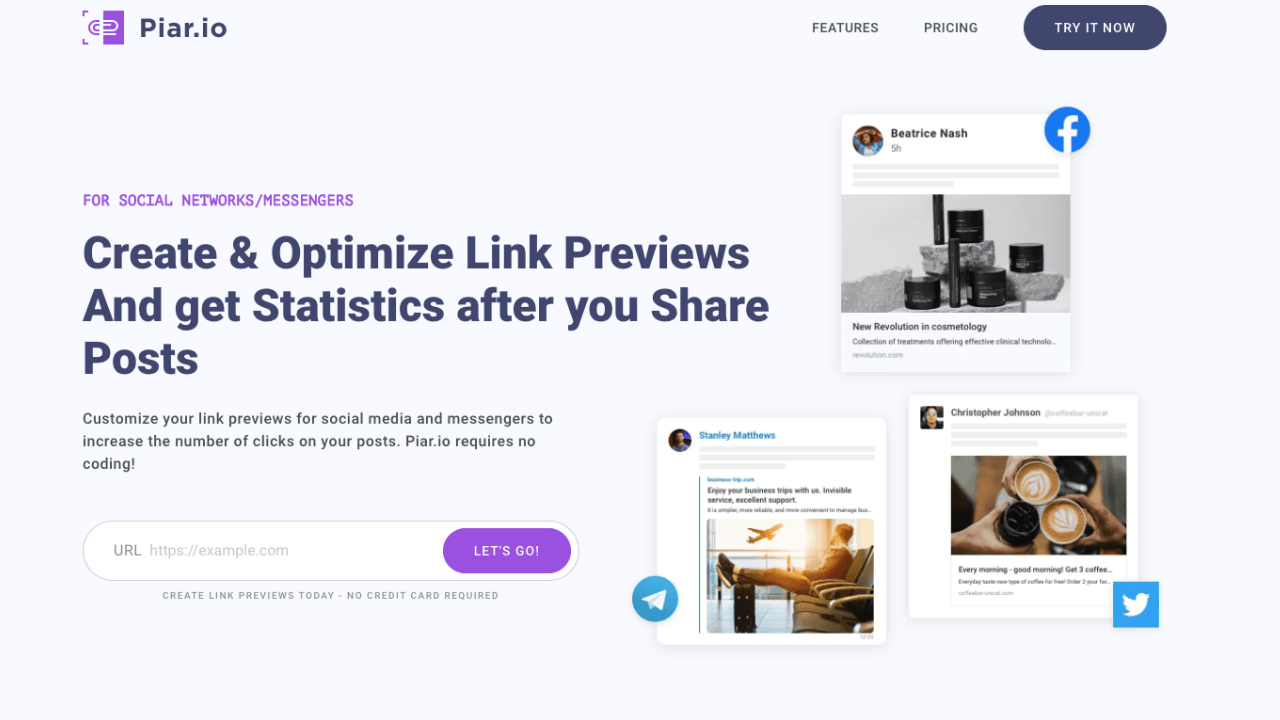 Sosyal medya paylaşımları için bağlantı ön izlemelerini optimize eden girişim: Piar.io