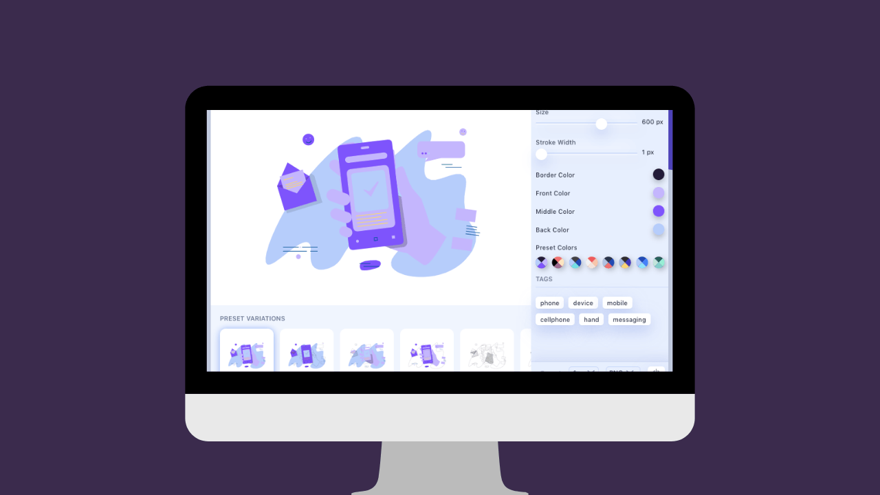 Web sitesi tasarımları için özelleştirilebilir ikon ve illüstrasyon bankası: Shape