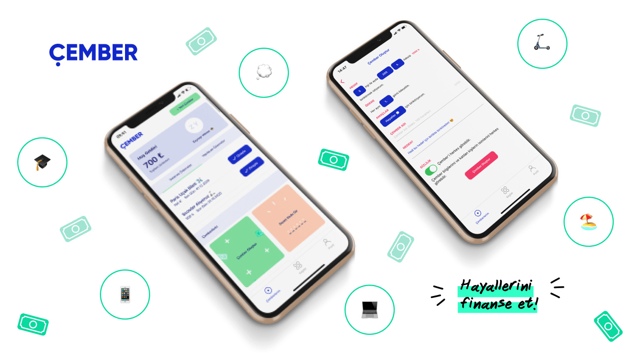 Kişilerin ortak bir hedef için birlikte para biriktirmelerini sağlayan uygulama: Çember