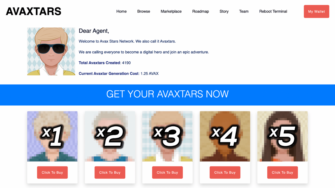 Avalanche blockchain ağı üstünde çalışan web tabanlı oyun: Avaxtars