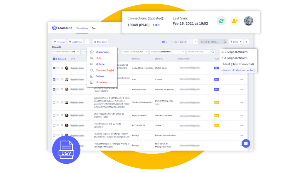 LinkedIn bağlantılarınızı yönetmenize yardımcı olan araç: LeadDelta