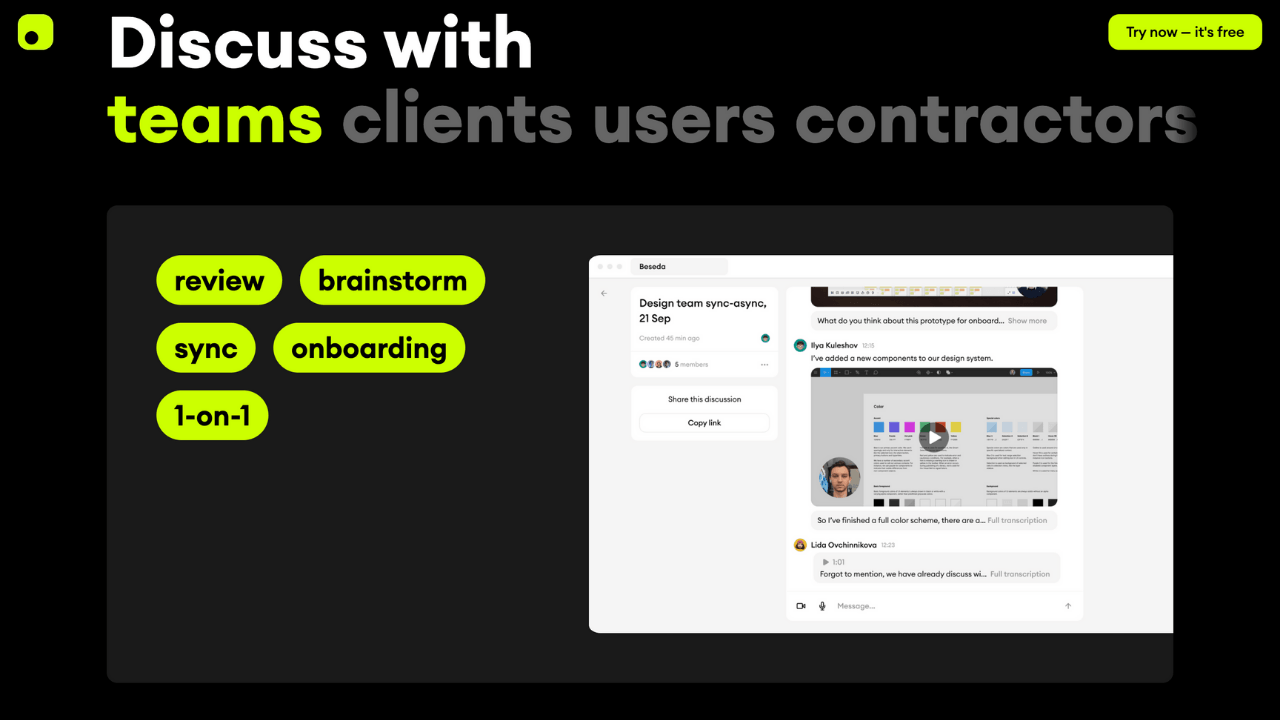 Uzaktan çalışan ekipler için iletişim platformu: Beseda Share