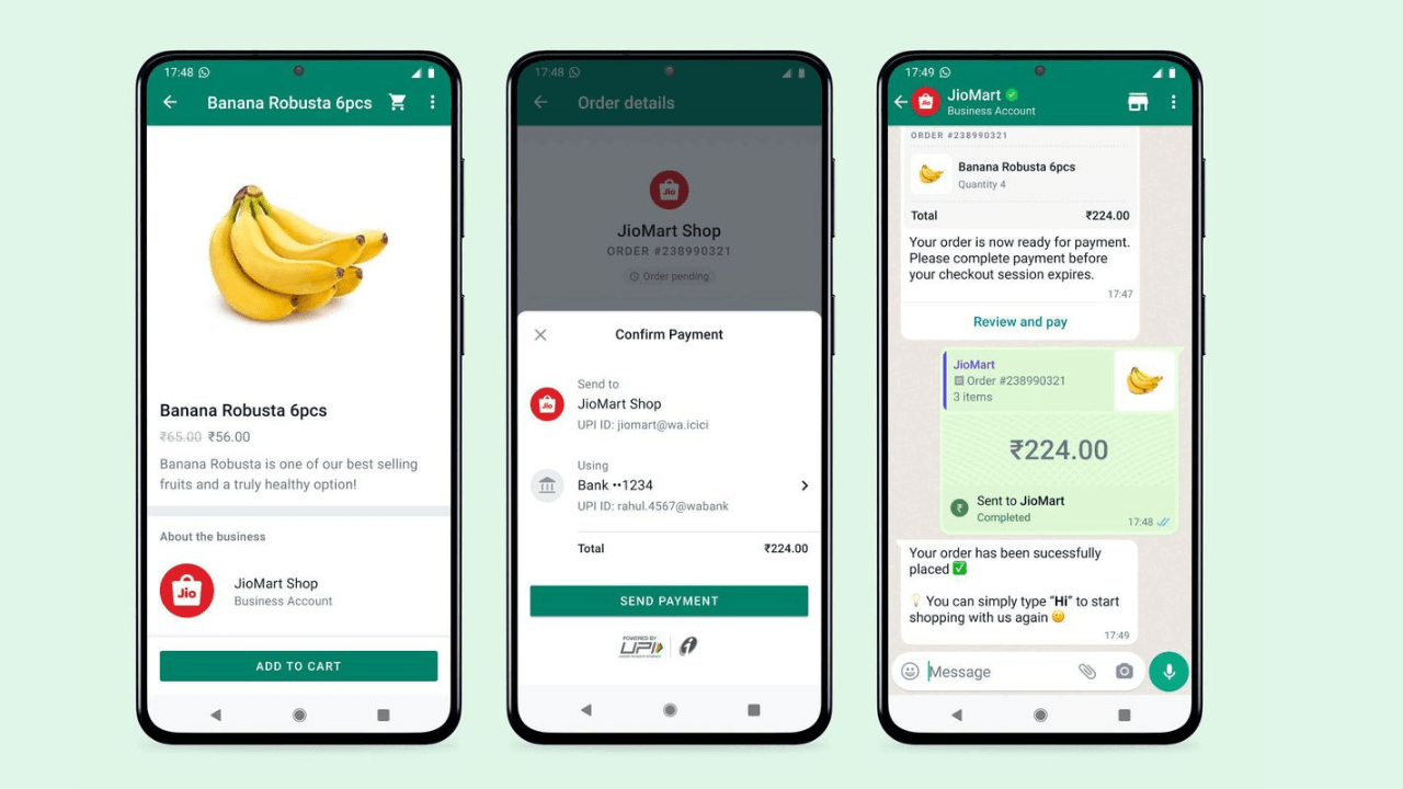 Meta ve Jio, WhatsApp'tan online market alışverişi yapılabilmesi için iş birliğine gitti