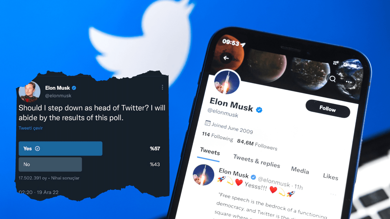 Elon Musk, yalnızca Twitter Blue abonelerinin şirketin politikalarıyla ilgili anketlerde oy kullanabileceğini söyledi