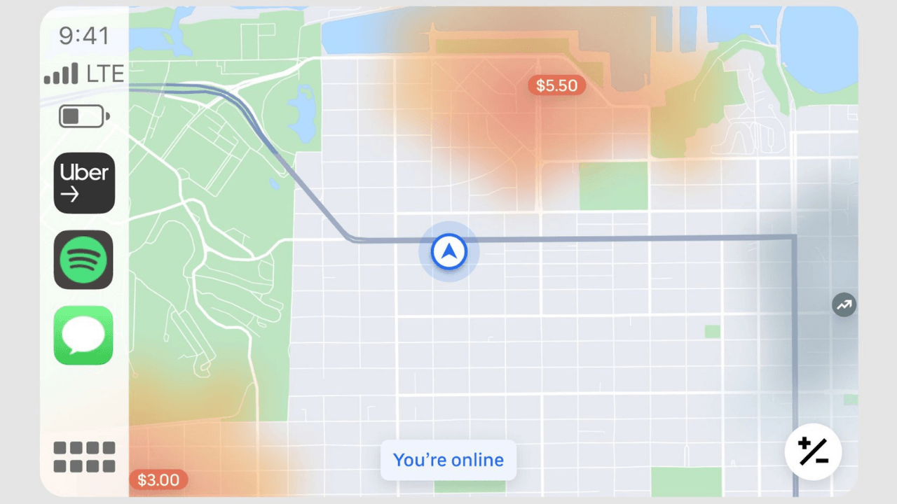 Uber'in sürücü uygulaması,  CarPlay ile entegre bir şekilde çalışacak