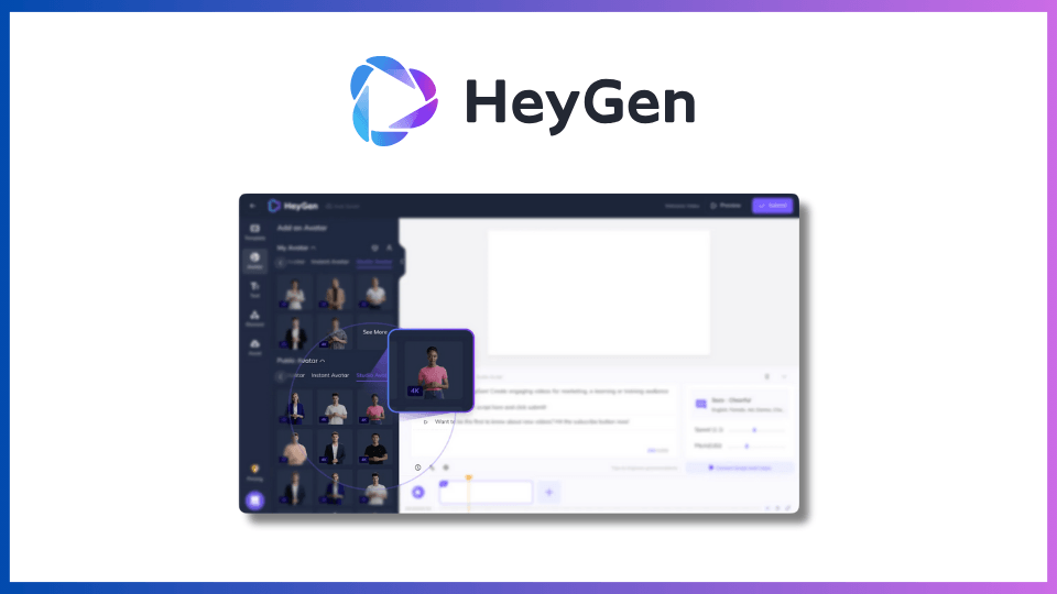Yapay zeka destekli avatar ve seslerle video üretmenizi sağlayan platform: HeyGen