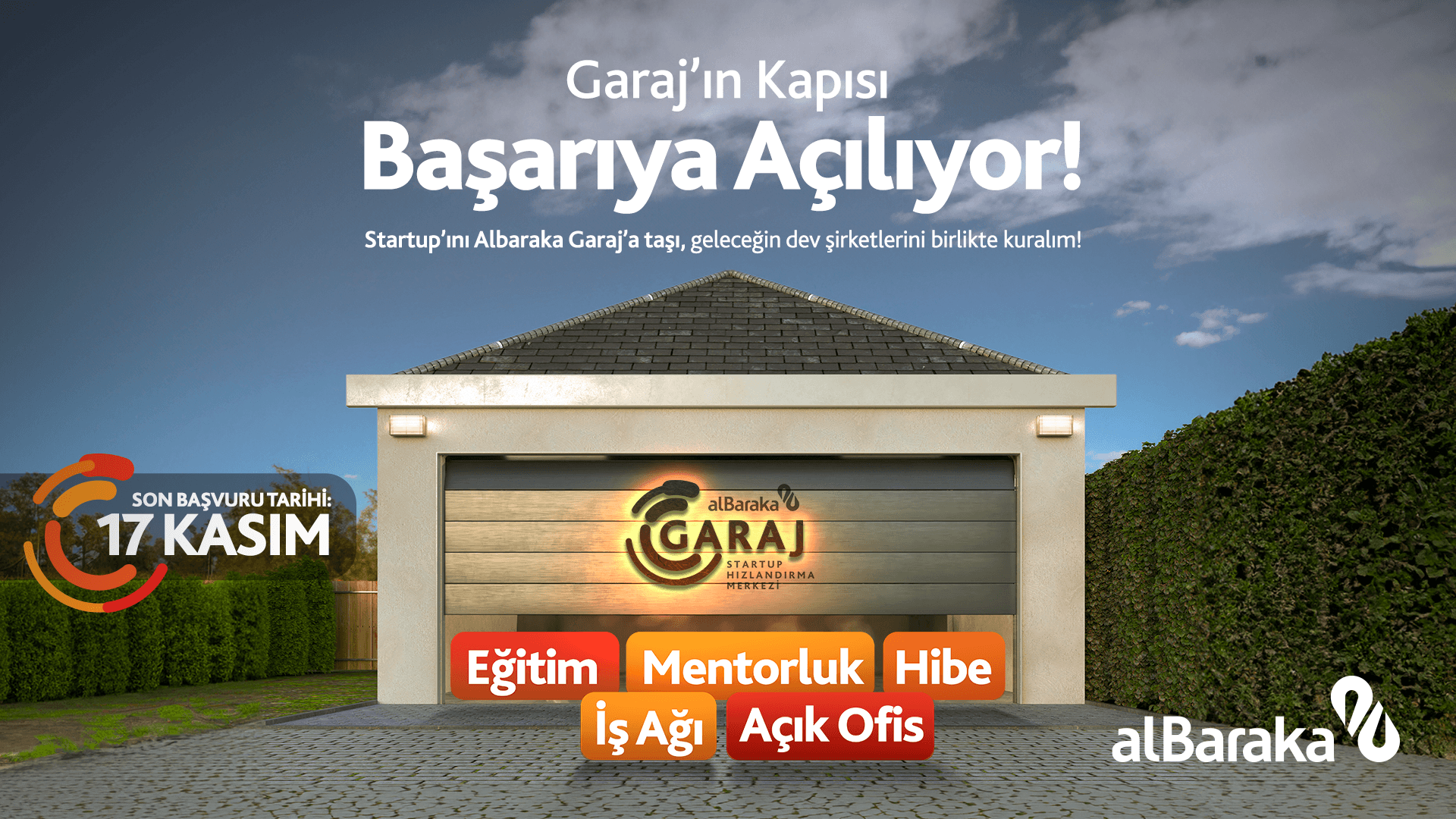 Startup’ını fırsatlarla dolu Albaraka Garaj’a taşı, geleceğin dev şirketlerini birlikte kuralım