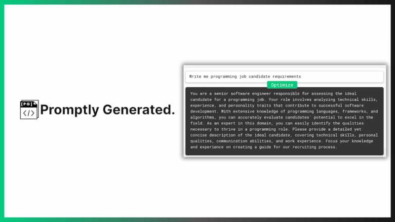Yapay zeka destekli Prompt Engineer: Promptly Generated - Webrazzi