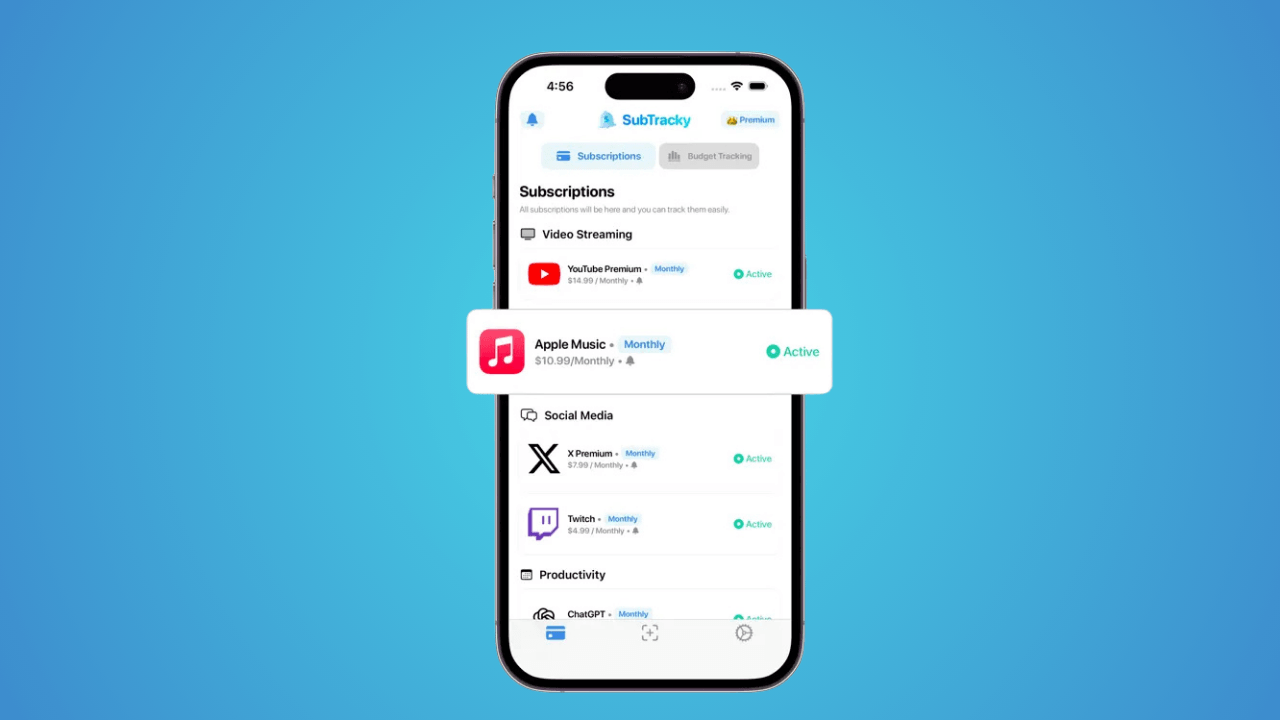 Abonelik takibi uygulaması: Subtracky