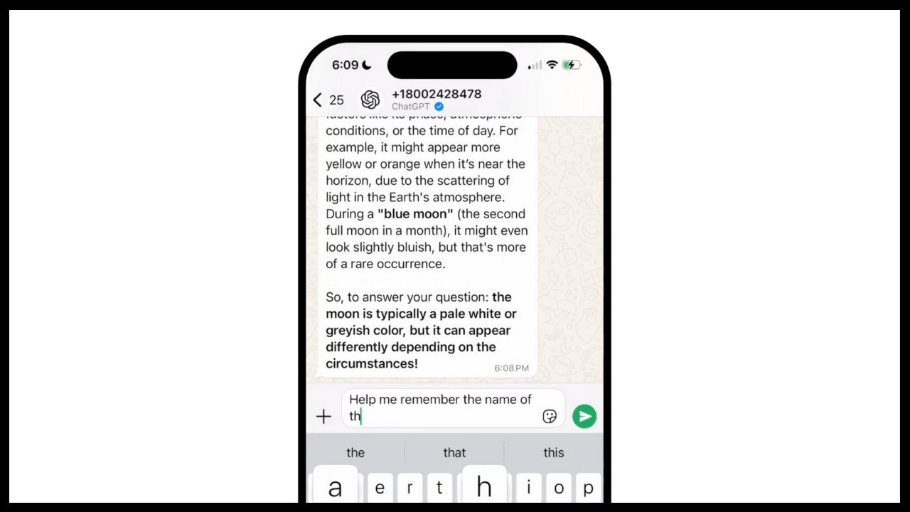 ChatGPT'ye artık hem WhatsApp üzerinden hem de telefonla ulaşmak mümkün