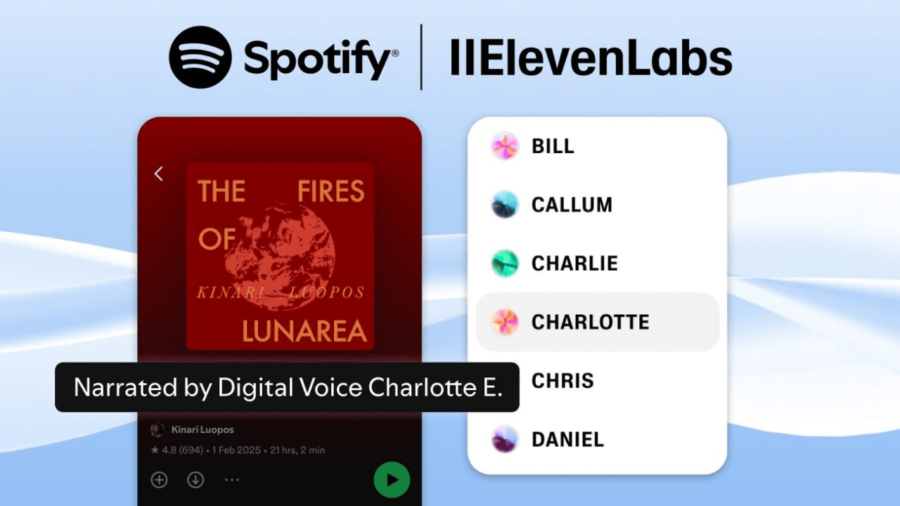 Spotify, yapay zeka destekli sesli kitaplar için ElevenLabs ile iş birliği yaptı