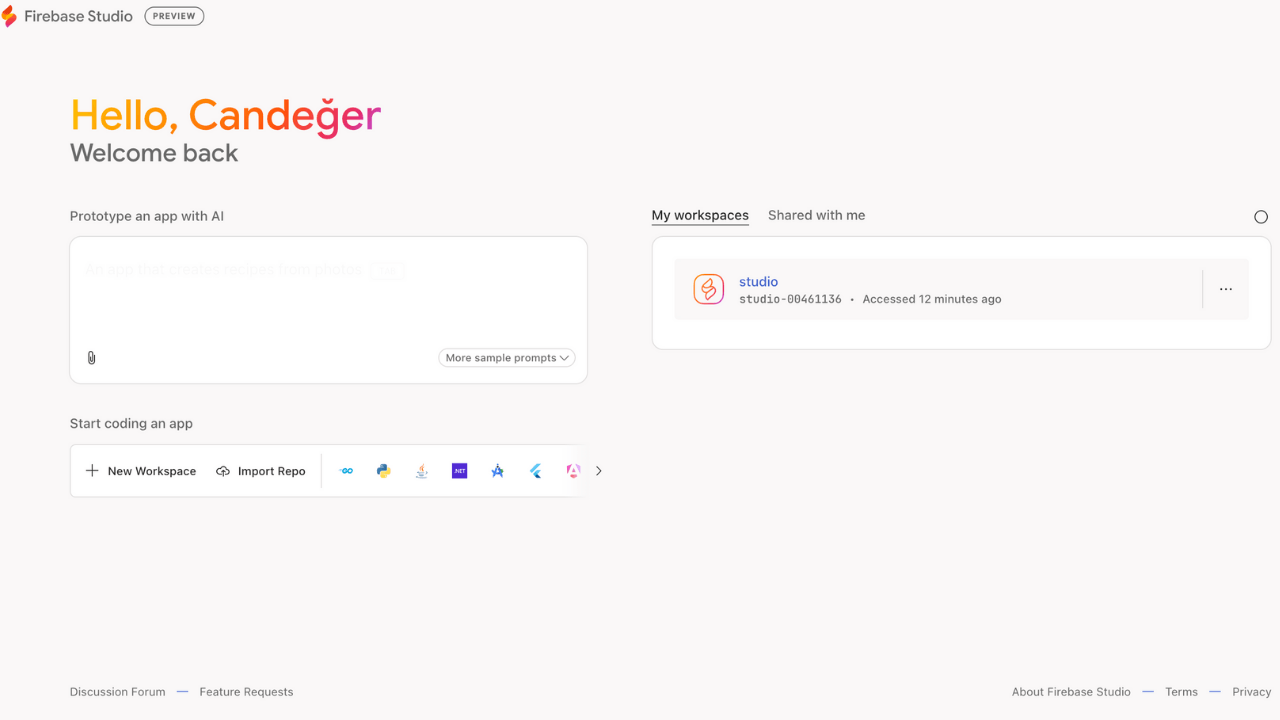 Google'dan dakikalar içinde uygulama geliştirmeye yardımcı olan araç: Firebase Studio
