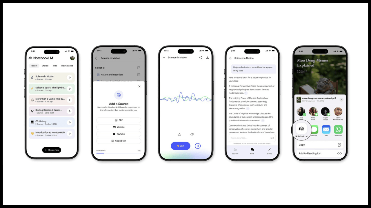 Google, NotebookLM’in mobil uygulamasını tanıttı