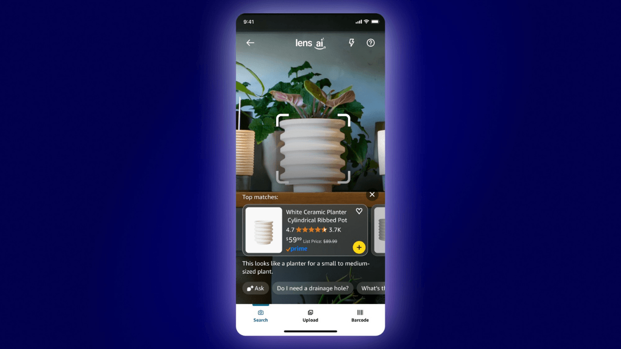 Amazon, yapay zeka destekli Lens Live ile kamera üzerinden ürün aramayı başlattı