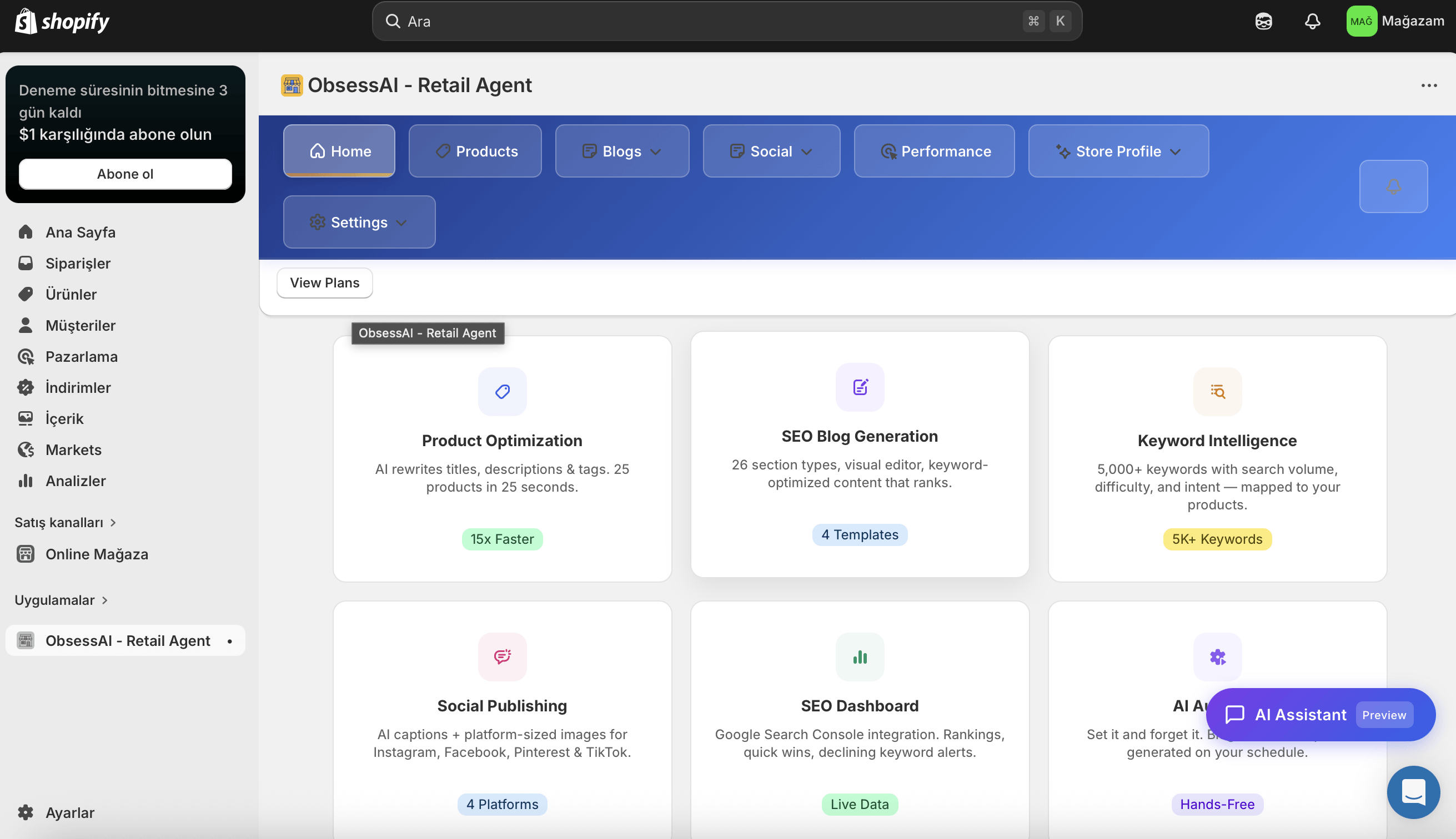 Obsess AI E-ticaret SEO Çözümü
