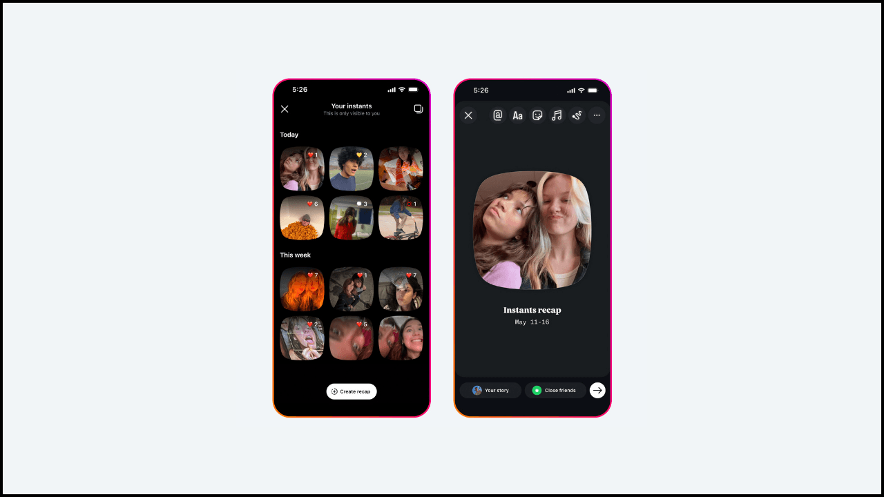 Instagram, Snapchat ve BeReal'a benzer 