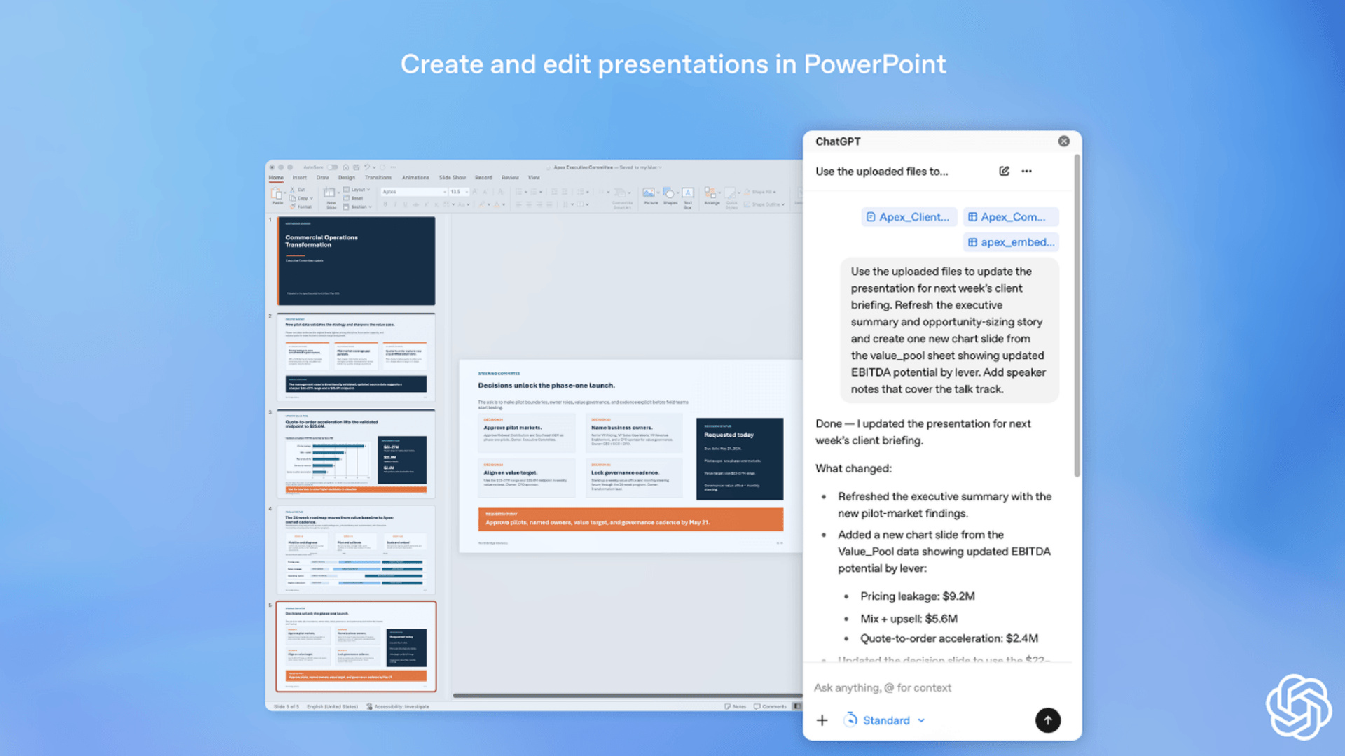 Microsoft PowerPoint için resmi ChatGPT eklentisi yayınlandı